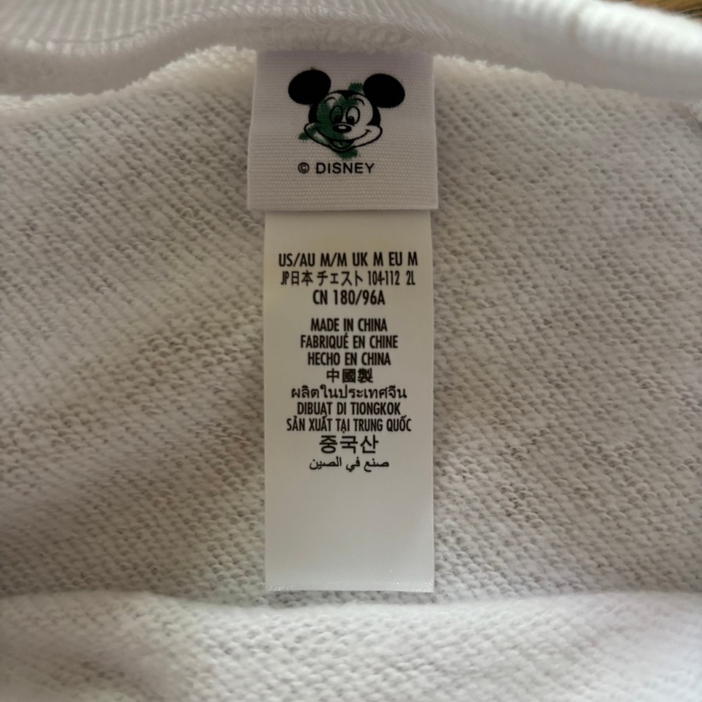 Disney Mickey Mouse Disneyland White Raglan Sweatshirt NWT Mens Medium - Picture 5 of 6